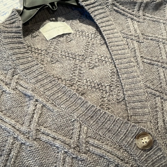 Panache apparel oversized gray winter c-neck cardigan size large - Picture 8 of 8